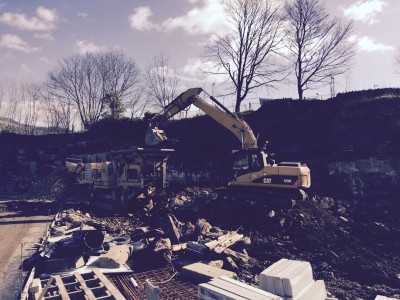 Excavation on site at The Bridges new homes in Holmfirth