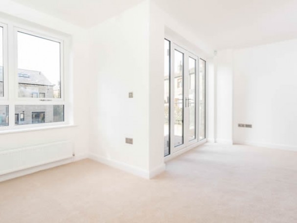 Living area featuring French doors.