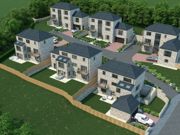 Aerial view of Stoneleigh development in Denby Dale Aerial view of Stoneleigh development in Denby Dale