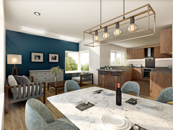 Example interior - kitchen / dining area Example interior - kitchen / dining area
