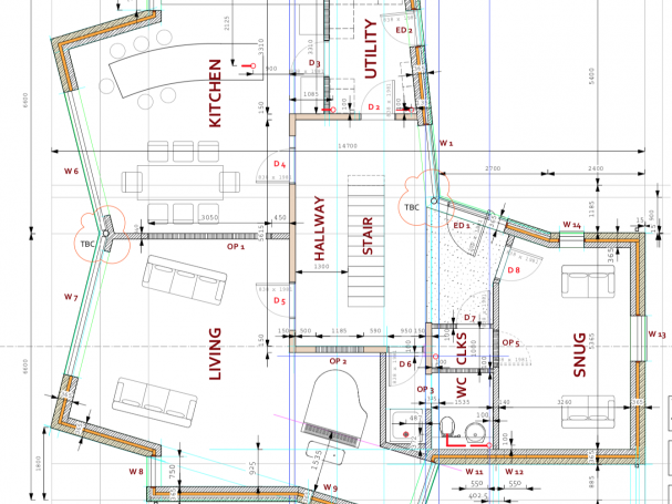 Ground floor plans of Gynn Lane, Honley.